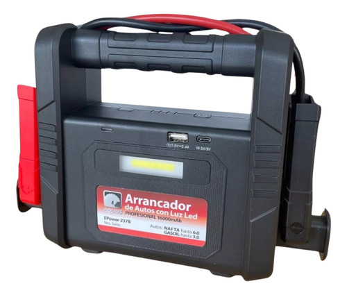 Arrancador Multifunción Portátil 16000mah Equus Epower-237b