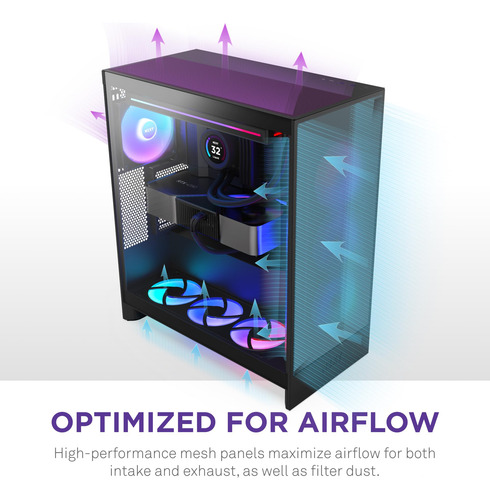 Case Nzxt H7 Flow 2024 Mid-tower Atx Con 3 Ventiladores De 1