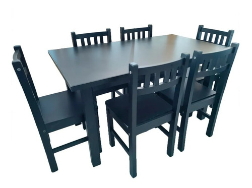 Mesa Comedor 140+6 Sillas Madera Reforzadas