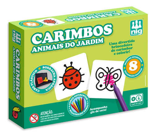 Brinquedo Pedagogico Infantil Jogo Carimbos - Nig Brinquedos Cor Do Exterior Animais De Jardim