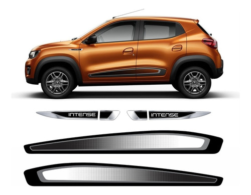 Kit Faixa Adesivo Aplique Lateral Renault Kwid Intense Kit02