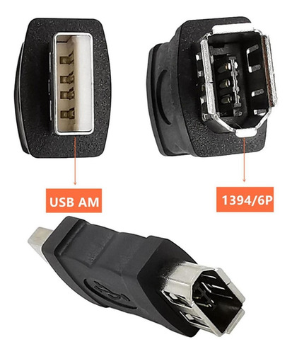 Firewire Ieee 1394 6 Pinos Fêmea F Para Usb M Macho