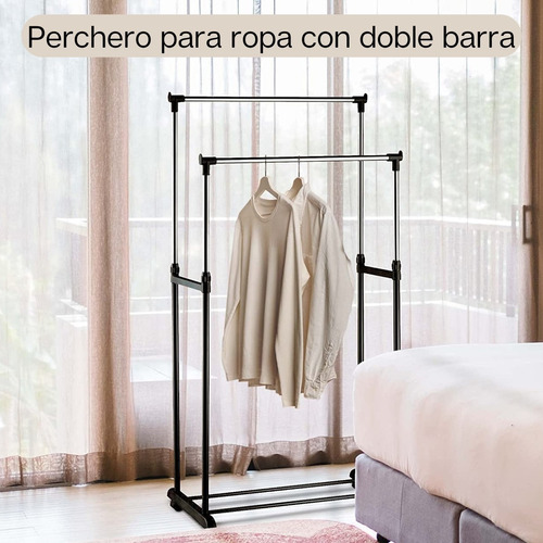 Perchero Para Ropa Con Doble Barra