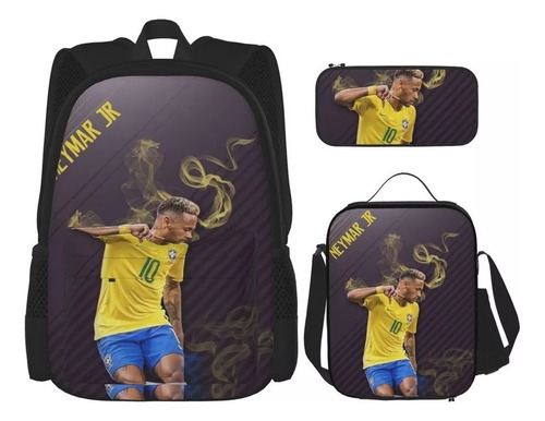 Conjunto De Mochila Neymar De 3 Piezas Con Fiambrera Escolar