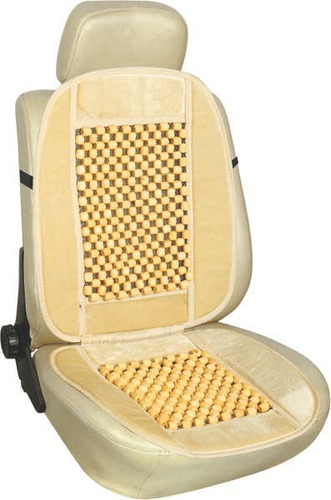 Cubre Asiento Y Respaldo 1/2 Bolita Reforzado Auto Beige