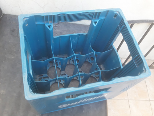 Cajon Plastico Calado Cerveza Quilmes Para Botellas 1 Litro Celeste (Usado)