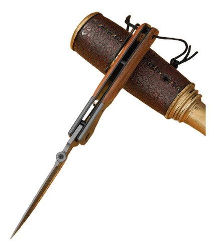 Cuchillo Navaja Premium Con Mango Madera Para Camping Caza