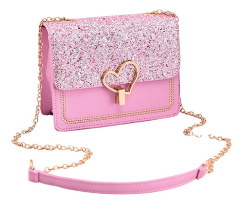 Cartera De Dama Con Solapa Y Broche De Corazón