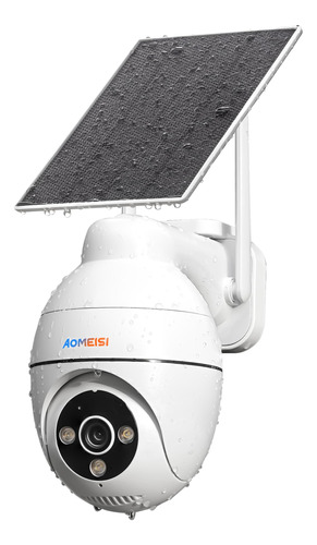 Aomeisi Camara De Seguridad Solar De 5mp Para Exteriores, Pa