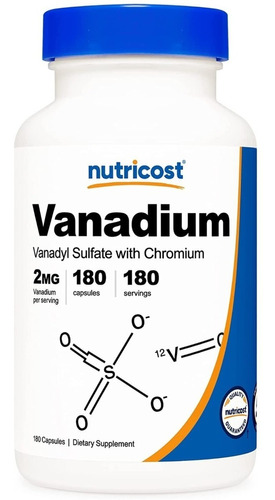 Vanadium Vanadio Natural 180 Capsulas Americano