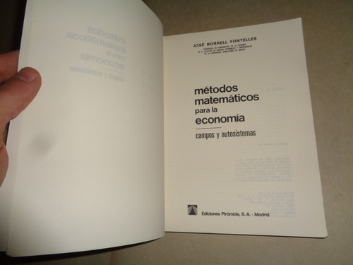 Metodos Matematicos Para La Economia Jose Borrell Fontelles (Usado)