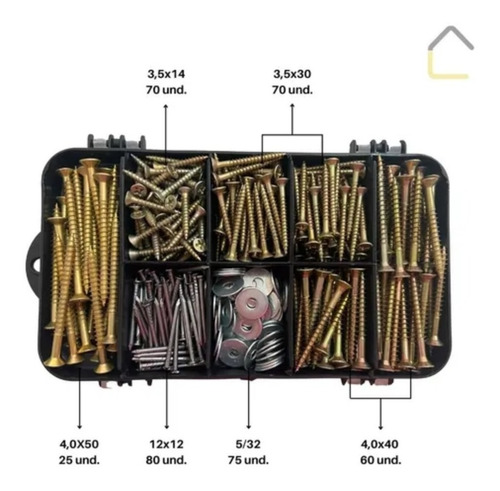 680pç Parafusos/arrebite/pregos/arruelas Grátis 3 Brocas Top