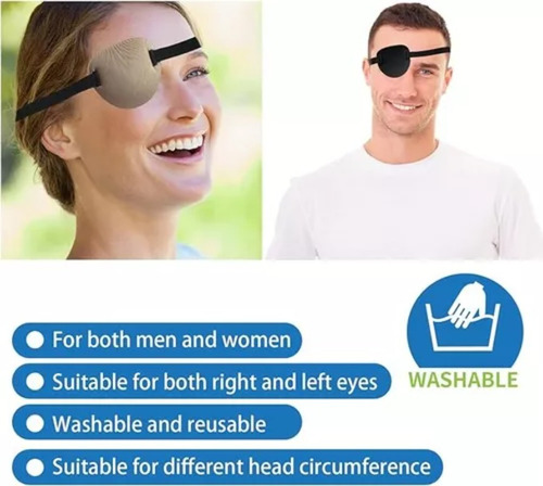 Parche De 3 Piezas Para Ojo 3d Ajustable Piratas Cosplay