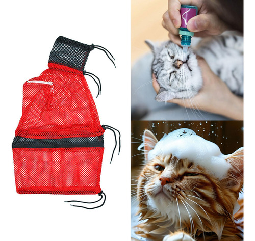 Bolsa De Lavagem De Gato Acessórios De Restrição Vermelho