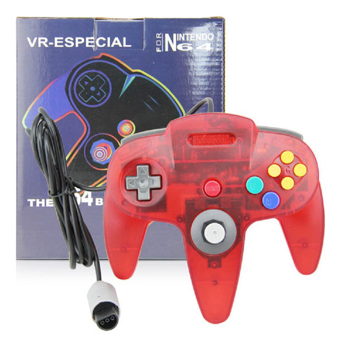 Control Genérico Compatible Con N64 Cristal Rojo