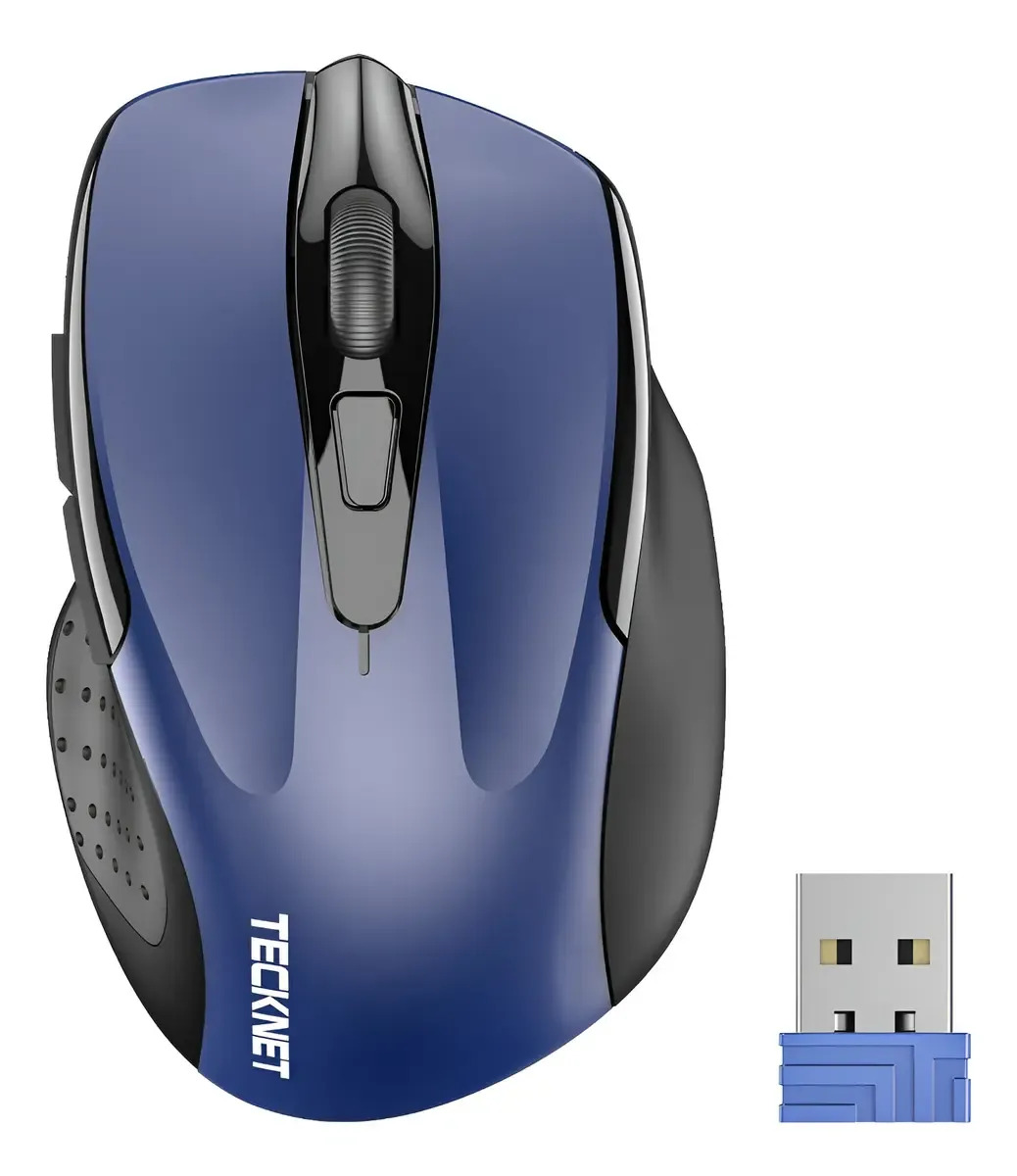 Mouse Inalámbrico TeckNet Óptico Púrpura, con 6 Botones y Batería de 24 Meses
