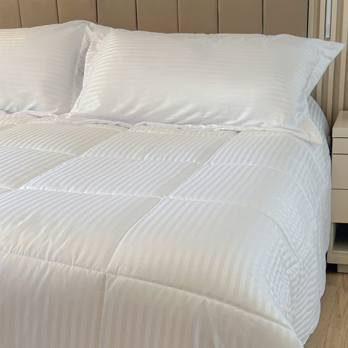 Acolchado Dobby Con Fundas De Almohada King Size 260x280 Cm Color Blanco - Pret A Home