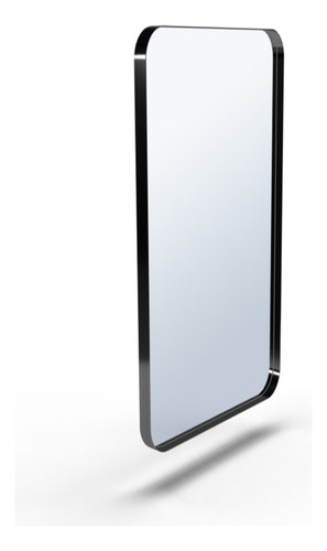 Espelho Retangular Adnet Em Metal Quadrado 160x50 Com Led