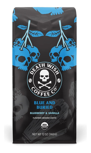 Death Wish Coffee - Café Molido Extra De Cafeína, Azul Y .
