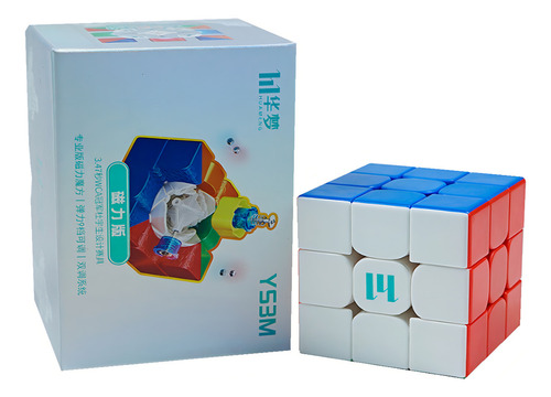 Cubo mágico magnético profesional de 3 x 3 x 3 x 3 pulgadas, marco sin adhesivo, color Huameng YS3m