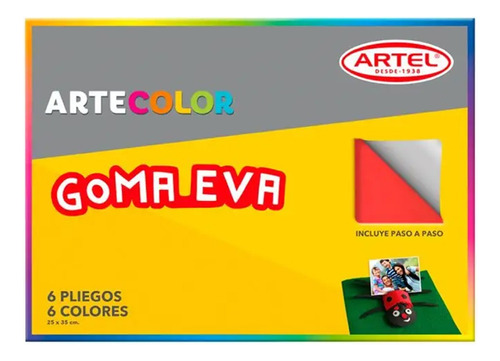 Set 6 Goma Eva Artel  Artecolor Pliegos De Colores