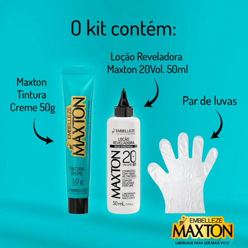 Kit Tinta De Cabelo Maxton Morena +elegante Preto 1.7 C/03 Tom 1 Preto