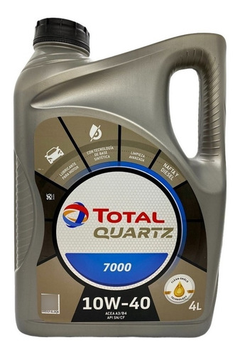 Aceite Total Quarz 7000 Diesel 10w40 X 4 Litros