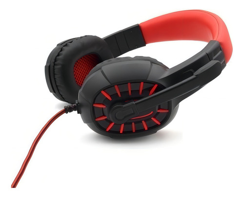 Headphone Gamer Fone De Ouvido Microfone Com Fio Jogador Led Cor Vermelho