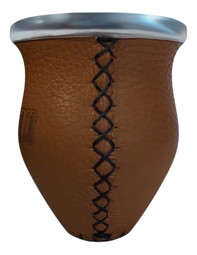Imagen 4 de 4 de Mate De Vidrio Grande Taragüi Marrón Boca Ancha