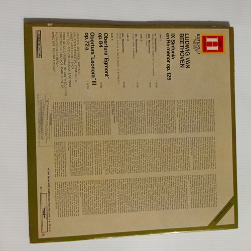 2 Vinil Lp Beethoven Sinfonia No. 9 Ferecn Fricsay Alemania (Usado)