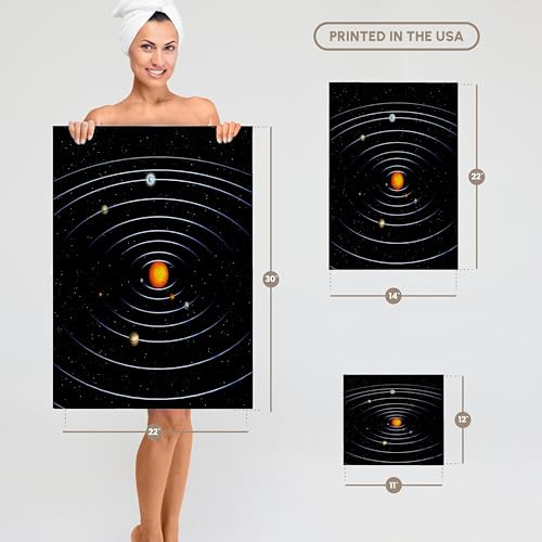 Toalla 3d Solar System Con Todos Los Planetas 38 X 56 Cm
