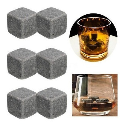 6pcs Whisky Whisky Scotch Piedra Esteatita Frío Glaciar Hiel