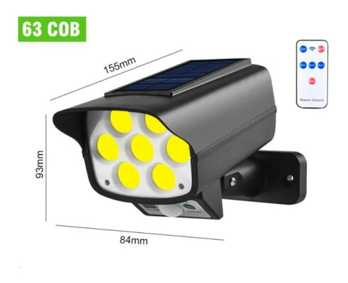 Imagen 7 de 9 de Foco Solar Camara Con Sensor De Movimiento + Control