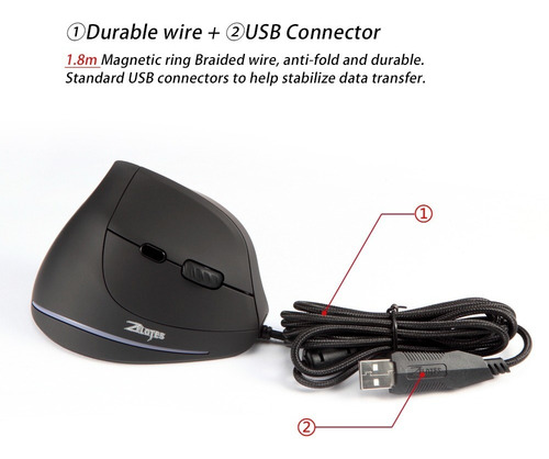 Imagen 3 de 9 de Mouse Vertical Inlámbrico Ergonómico 4recargable 3200 Dpi