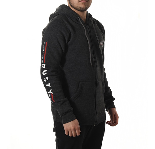Imagen 2 de 10 de Campera Algodón Hombre Rusty Ultimated Cc Negro Pre
