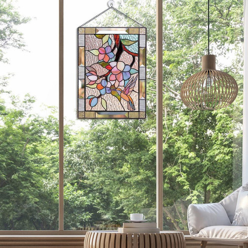 Panel De Ventana Rectangular De Vidrieras De 2 Piezas Para