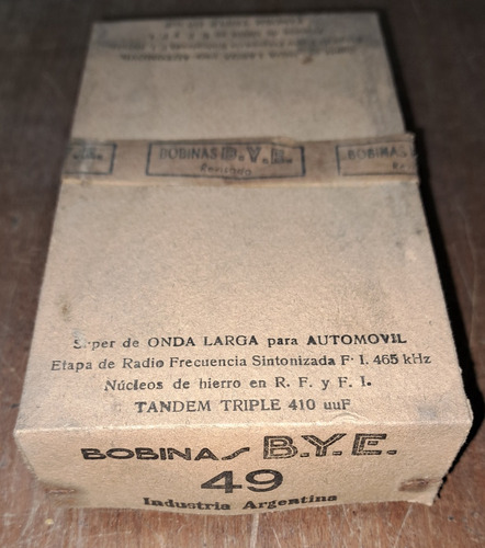 Bobinas 49-1 B.y.e., Radio Antigua Automóvil, Juego Completo