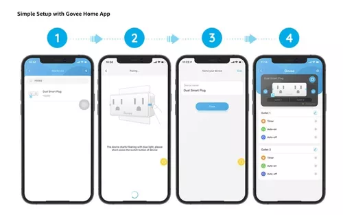 Govee Enchufe inteligente de 15 A, salida WiFi Bluetooth, 1 paquete que  funciona con Alexa y Google Assistant, enchufes WiFi con múltiples