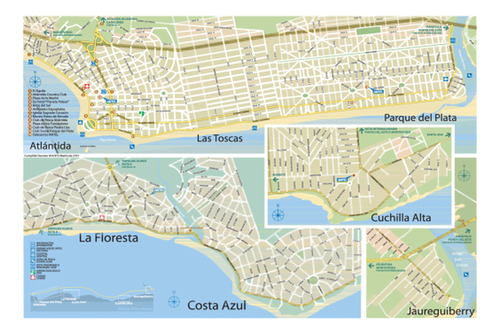 Mapa De Parque Del Plata - Canelones - Lámina 45x30 Cm.