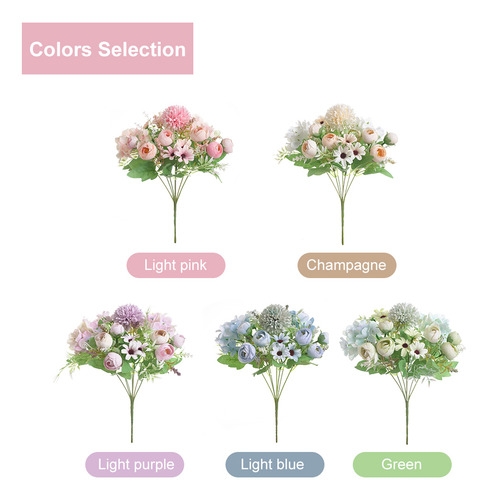 Buquê De Flores Artificiais Para Adereços De Decoração De Ca