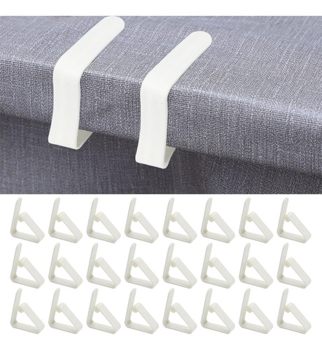 Fantasyon 24 Clips De Plástico Para Mantel, Color Blanco, Cl
