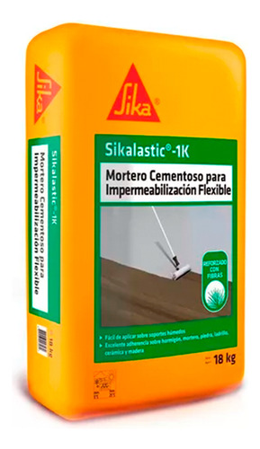 Sikalastic 1k Mortero Impermeabilizante Reforzado Fibra 18kg