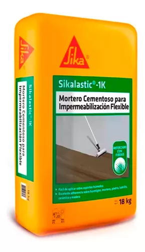 Sikalastic 1k Mortero Impermeabilizante Reforzado Fibra 18kg