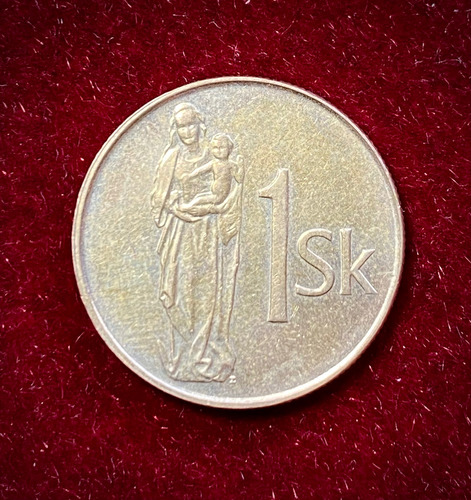 Moneda 1 Koruna Eslovaquia 1995 Km 12 Virgen De Kremnica (Usado)