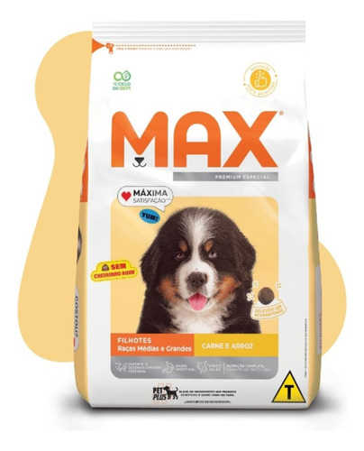 Ração Max Cães Filhotes Carne E Arroz 15kg