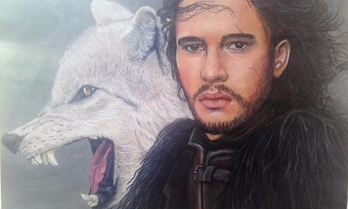 Pintura De Jon Snow En Óleo Pastel.
