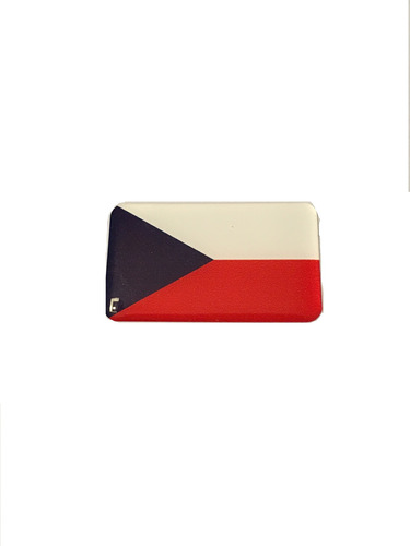 Adesivo Resinado Da Bandeira Da República Tcheca 9x6 Cm