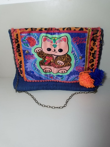 Morral De Diseño De Tela Gato Pompones (cu4)