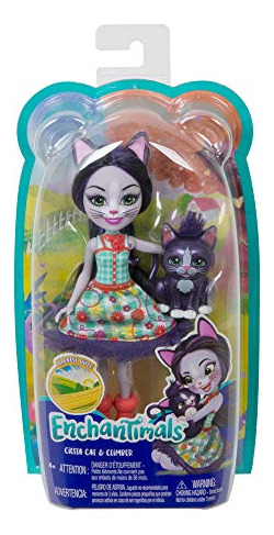 Boneca Enchantimals Ciesta Cat Com Boneco De Alpinista De 6