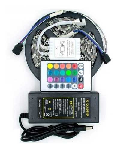 Cinta Led Rgb X 5 Metros + Control + Adaptador 